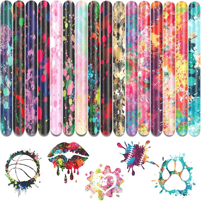 Tintnut Paint Splatter Heat Transfer Vinyl, stretch washable, works