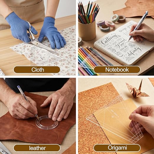 10 Pcs Quilting Templates, Reusable Acrylic Quilting Rulers Set