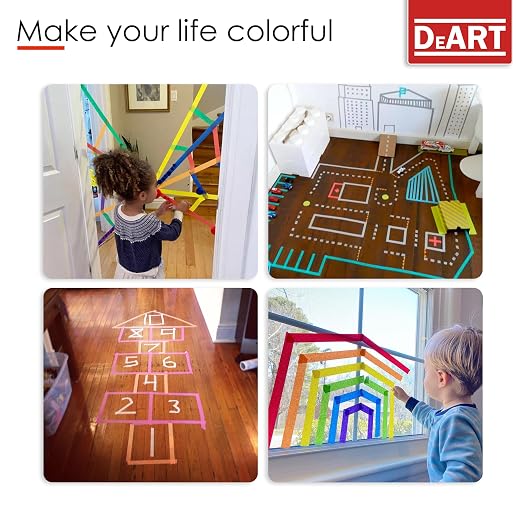 DEART Colored Masking Painters Labeling Tape Masking Tape 1 inch Color Painter