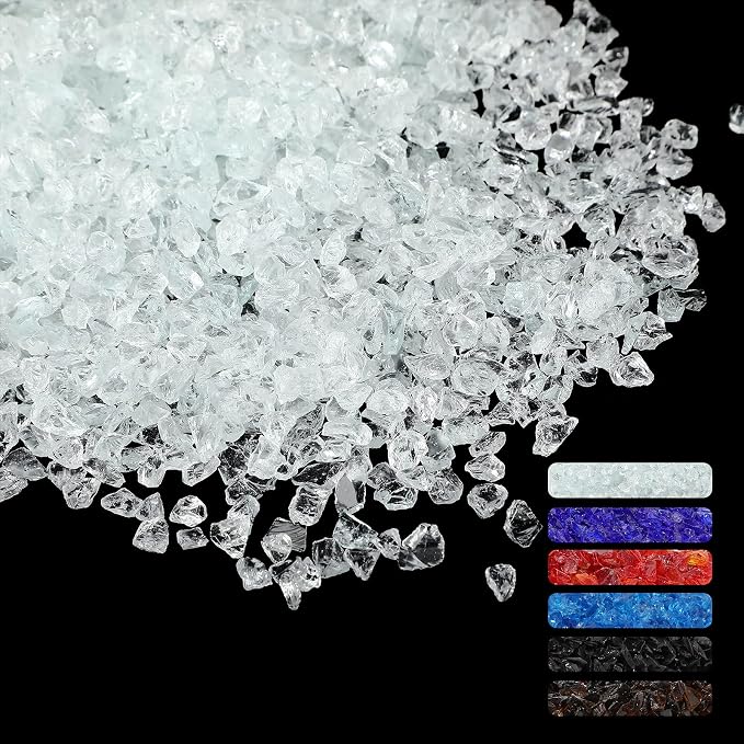 1.5 lb Glass Gravel Stone 3-6 mm Glitter Gravel Stone Luster Reflective
