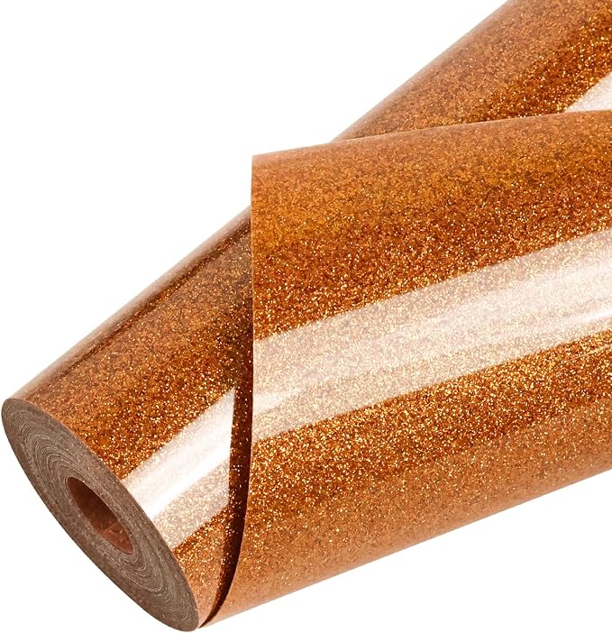 Glitter HTV Heat Transfer Vinyl, Bronze 12in X 15ft Iron-on Vinyl | Iron On