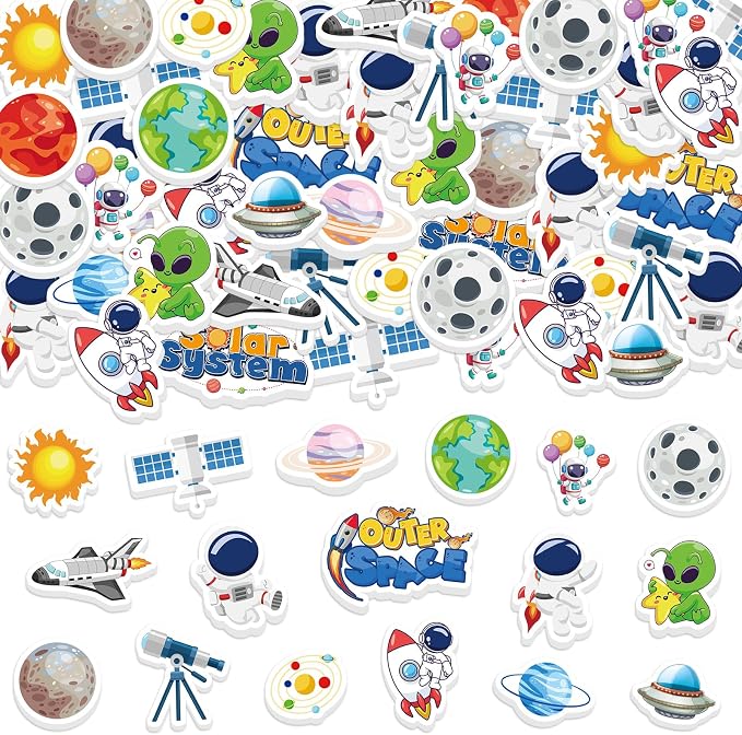 300Pcs Outer Space Foam Stickers, Funny Solar System Planet Sticker