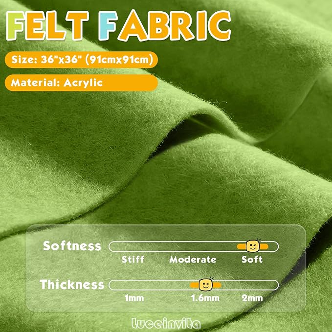 Moss 36" X 36" Felt Fabric Sheet