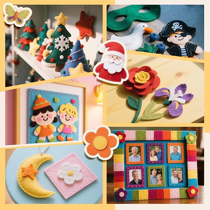 moinkerin 40Pcs Felt Sheets for Crafts