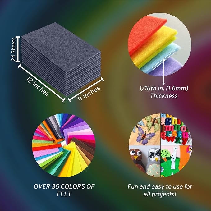 FabricLA Acrylic Felt Sheets for Crafts