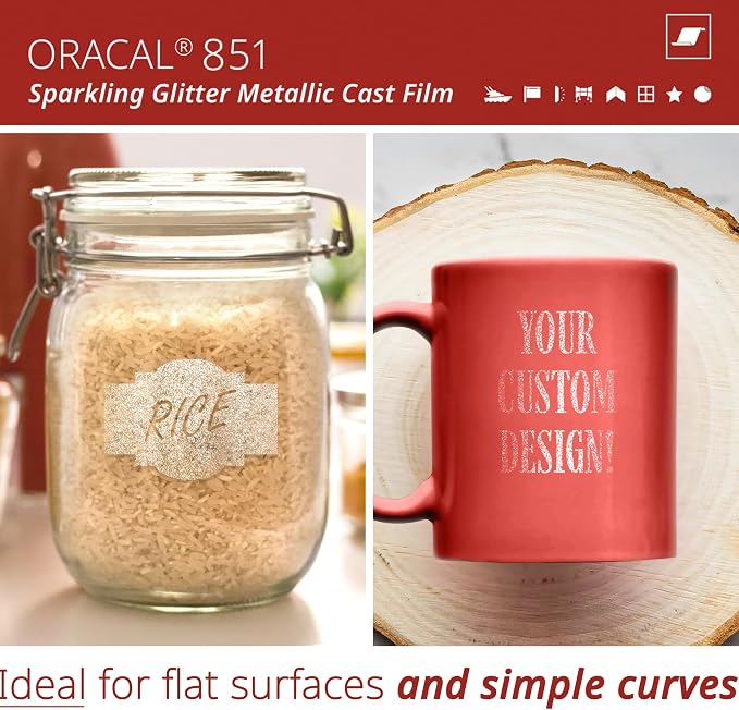ORACAL 851 Cast Crystal Clear Metallic Sparkle Glitter Craft Film Premium