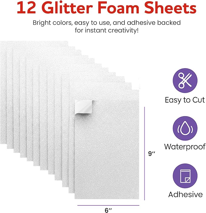 Self-Adhesive Glitter EVA Foam Sheets
