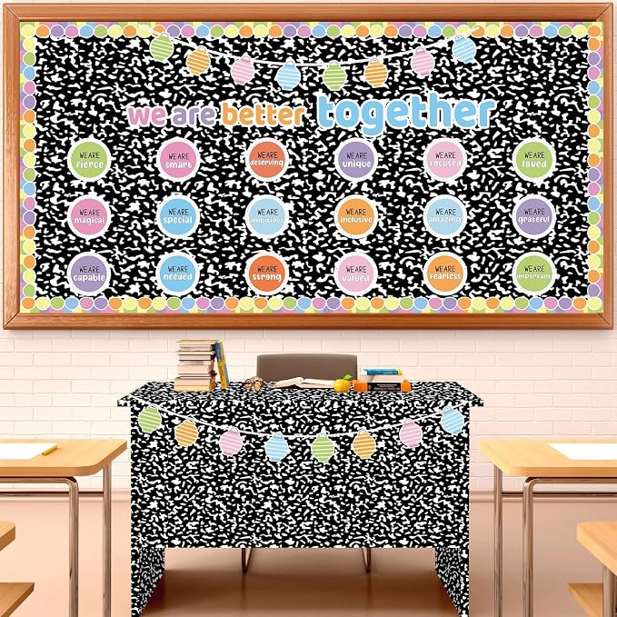 Qyeahkj Composition Bulletin Board Paper Roll Black Dot Bulletin Board