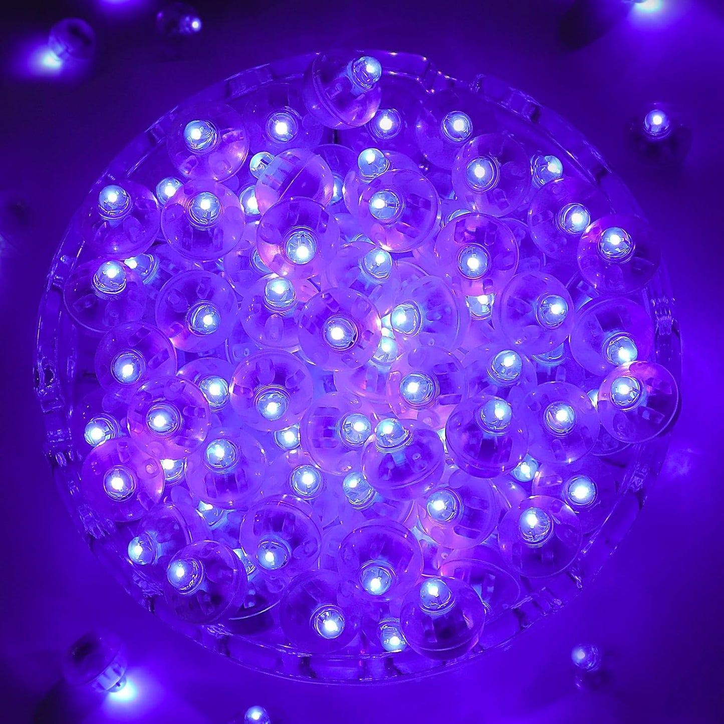 ZGWJ 100PCs Mini Led Lights,Flash Led Balloons Light up Balloons for Party Decorations Neon Party Lights for Paper Lantern Easter Eggs Birthday Party Wedding Halloween Christmas Decoration, Purple