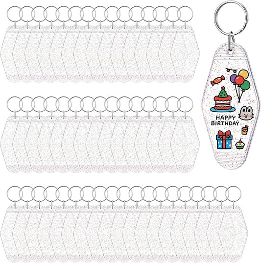 Yoption 50pcs Blank Motel Keychain Bulk