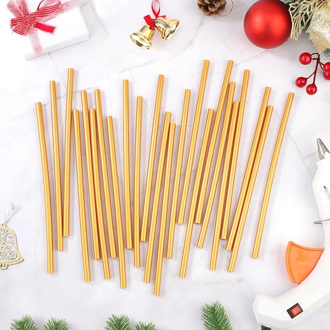 72pcs Metallic Gold Hot Glue Sticks, 0.27"x8" Mini Glue Sticks Colored