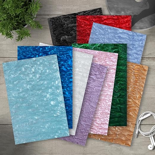 TOEPODO Pearlescent Ripple Cast Acrylic Sheets 1/8inch Thick Marble Acrylic