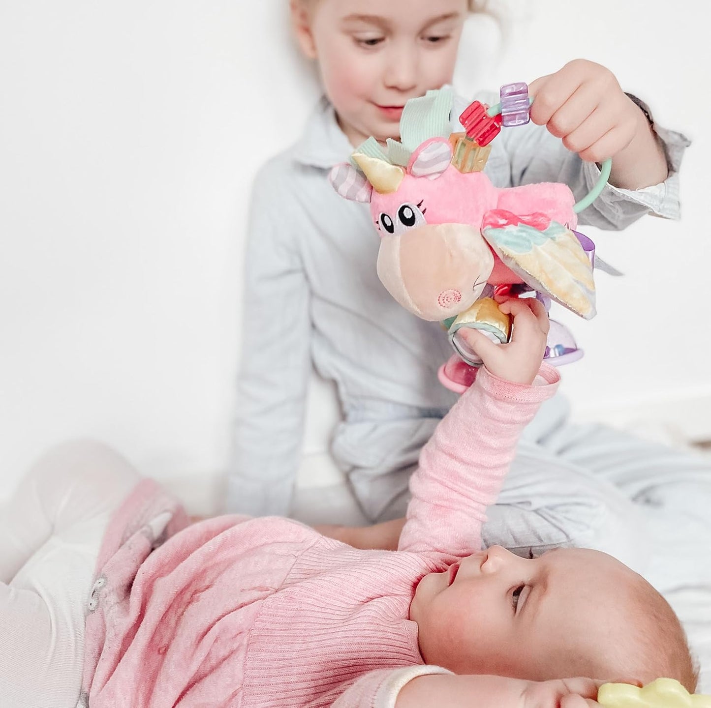 Playgro Unicorn Soft Baby Toys 3-6-12 Months Developmental, 3+ Months Rattles Teething Toys for Babies, Newborn & Infant Sensory Non-Toxic Plush Baby Rattle for Boy Girl Clip Clop Activity Gift