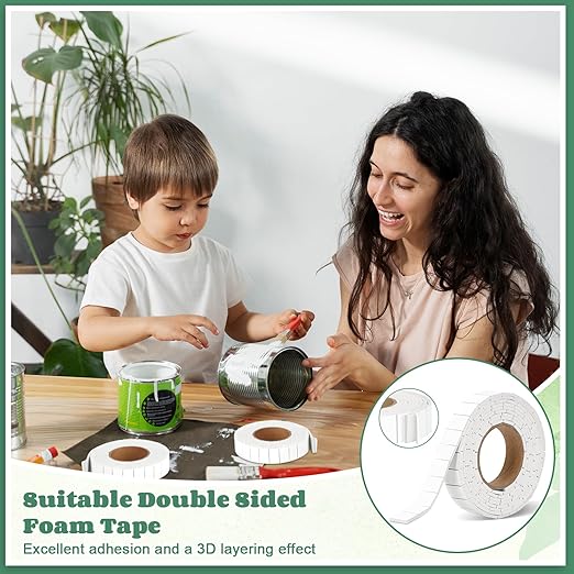 168 Pcs Foam Tape Craft Double Sided Precut 3/4 X 1/2 Inch 3D Adhesive Foam
