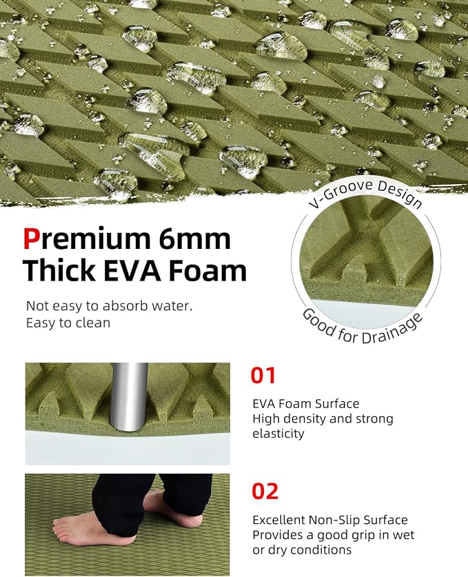 Abahub EVA Foam Boat Flooring Self-Adhesive Decking Surfboard Traction Pad |