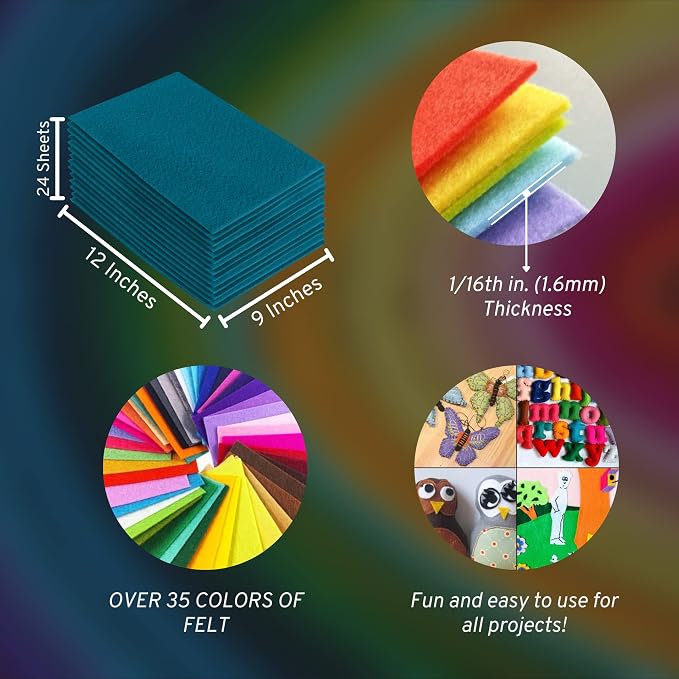 FabricLA Acrylic Felt Sheets for Crafts