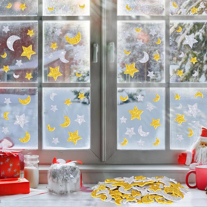 894Pcs Foam Stickers, Colorful Foam Shape Stickers Self Adhesive Star Moon