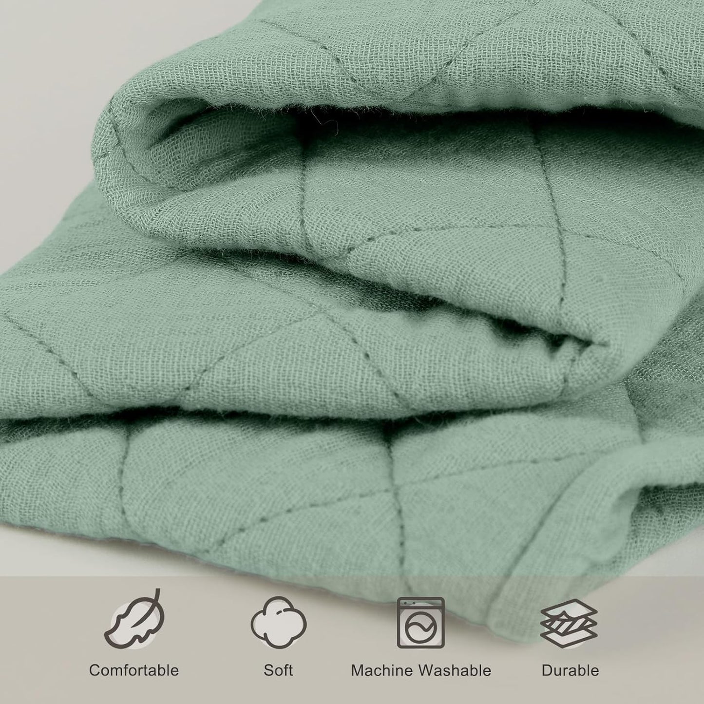 Unicorn Castle Waterproof Changing Pad Cover Muslin Changing Table Pad Cover 2 Pack Quilting for 32"x16" Baby Changing Pad Sheets Girls Boys,Green White