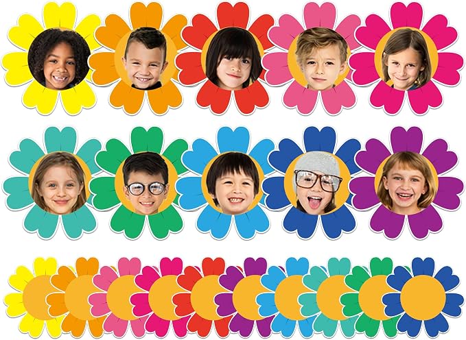 gisgfim 80Pcs Colorful Flower Cutouts Back to School Decorations Bulletin Board