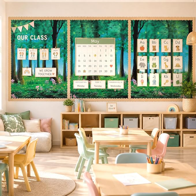 Forest Bulletin Board Roll Non-Woven Fabric Poster 16in X 20ft | Back to School