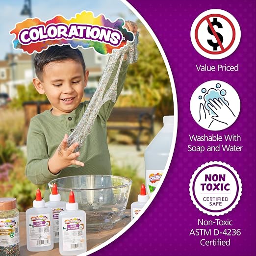 Colorations Washable Clear Glue, 1 Gallon, Bulk School and Scrapbook Supplies