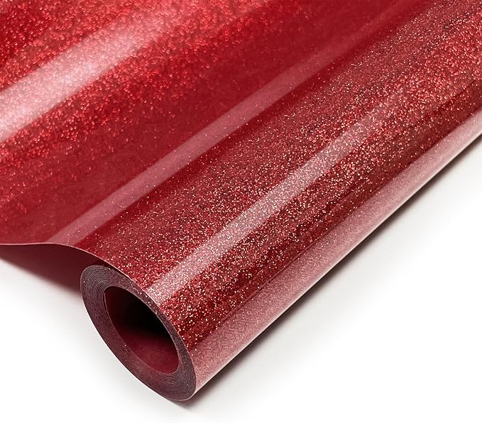 Glitter Iron On 12in X 8ft, HTV Heat Transfer Vinyl | Glitter HTV Easy to Cut &