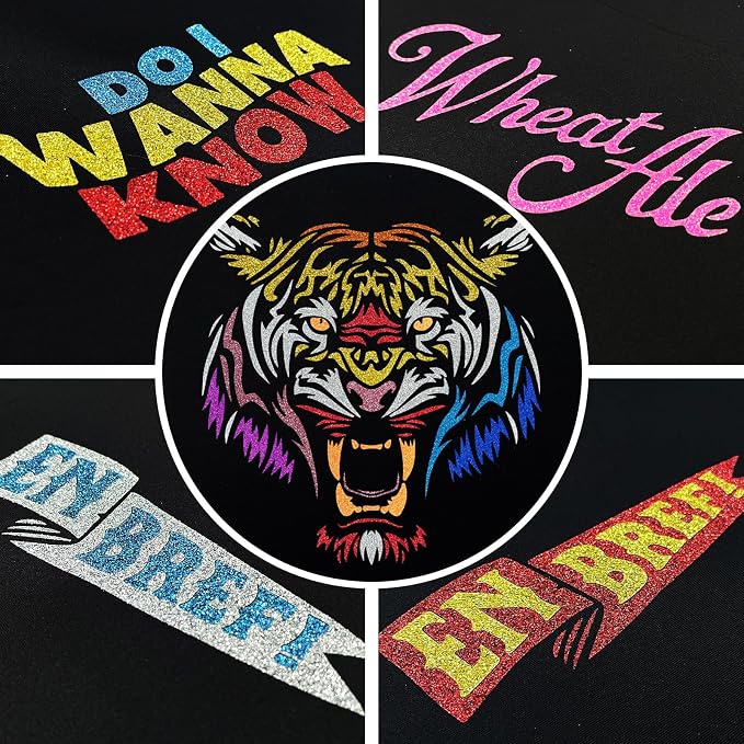 Orange Glitter Heat Transfer Vinyl 12" x 8 ft HTV