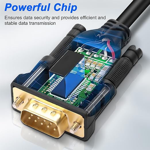 XMSJSIY USB to RS232 DB9 Serial Adapter Cable USB A Male to D-SUB 9-Pin Male Converter Cord with Gold Plated Support Winows11/10/8.1/8/7 Vista/XP and Mac OS -1.5M/4.29FT