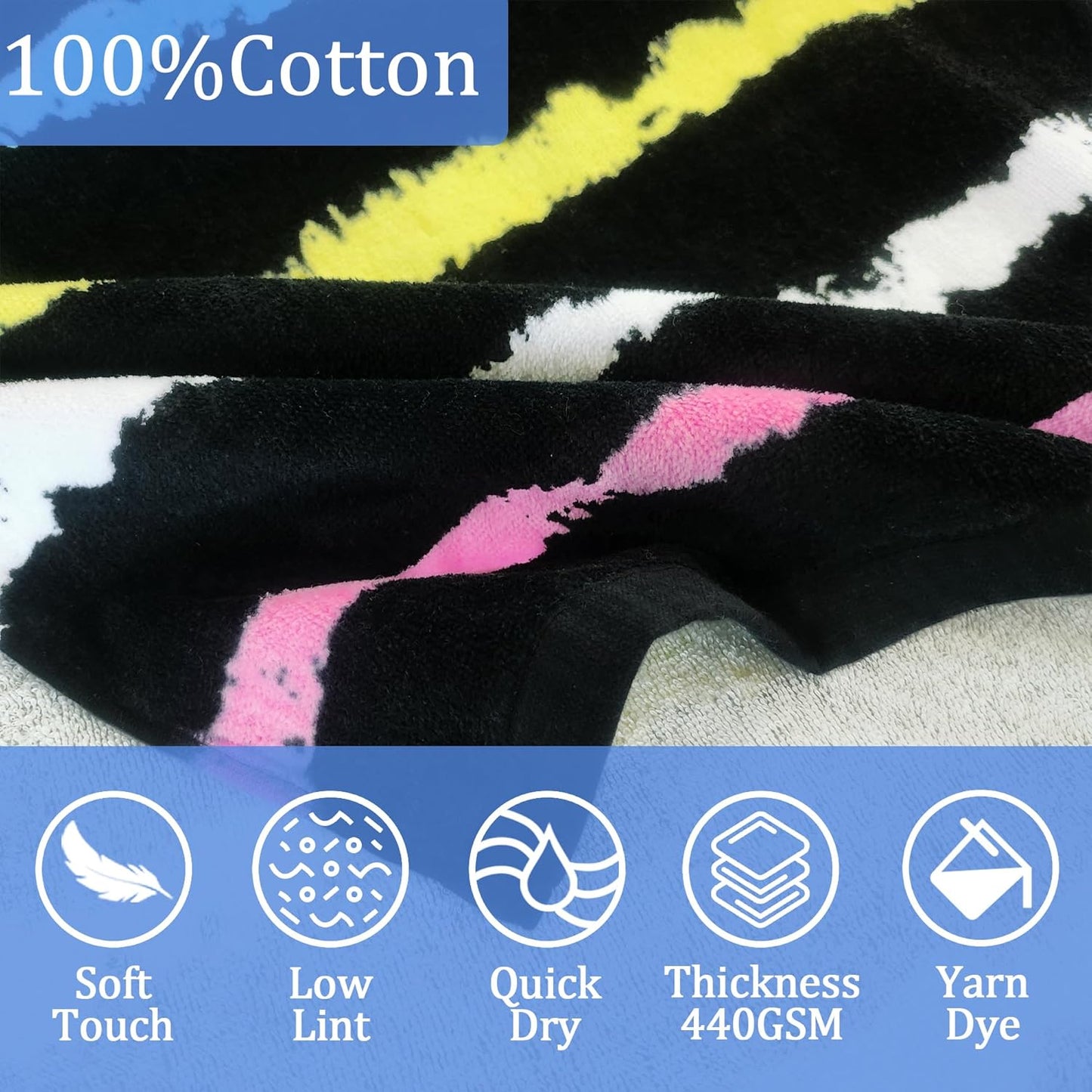 VOOVA & MOVAS Hooded Bath Towels for Toddler (2-6Years), Absorbent Soft Cotton Hooded Poncho Towel for Kids,Perfect for Child Swim | Camping | Surf | Shower | Birthday Gifts,Black Stripe