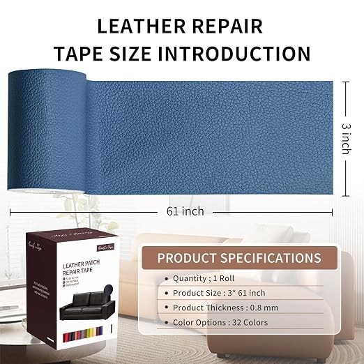 Leather Repair Patch Tape, Car Seat, Vinyl Leather Repair Kit