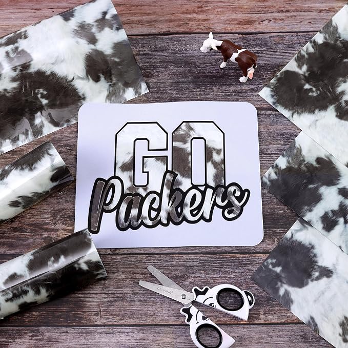 Tintnut Black Cowhide Heat Transfer Vinyl, easy cut & weed, stretch washable