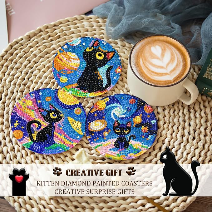 DOZEEZOP 8-Pack Diamond Art Coaster Kit