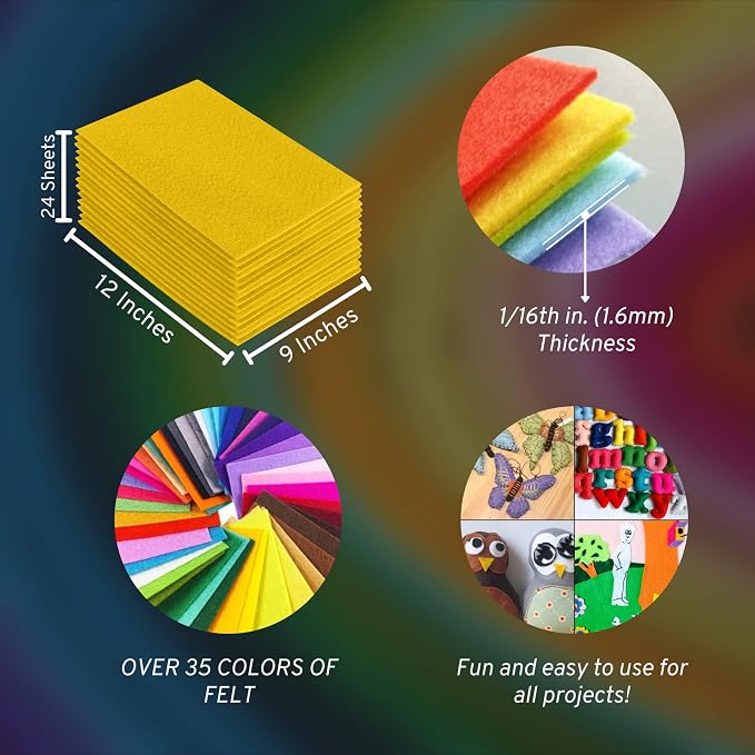 FabricLA Acrylic Felt Sheets for Crafts