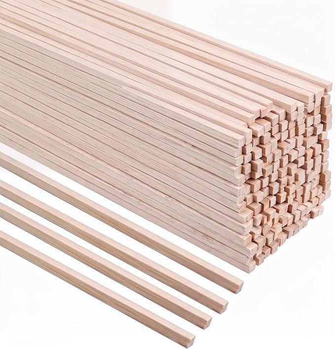 320 Pieces Balsa Wood Sticks 1/8 x 1/8 x 12 Inch Wood Strips Balsa Square
