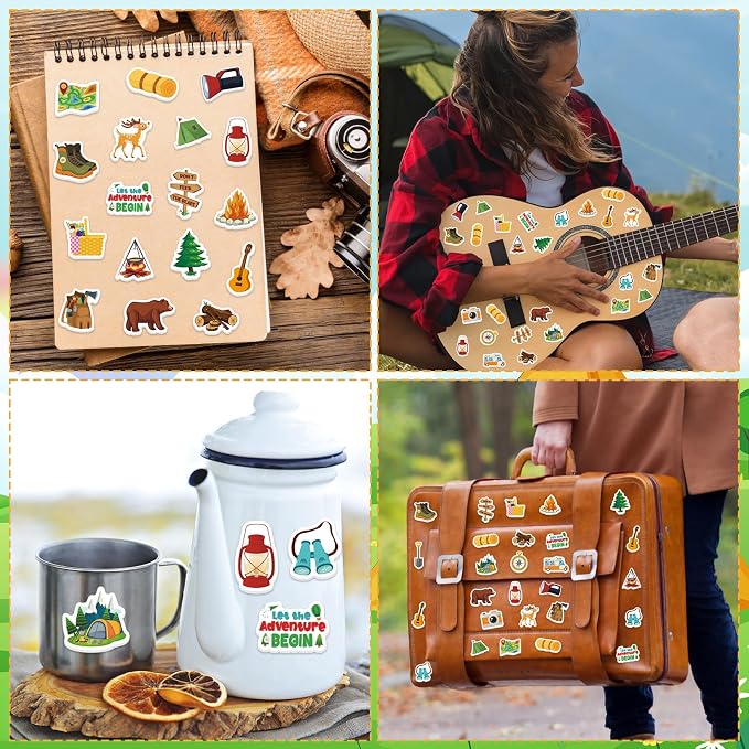 300Pcs Travel Camping Foam Stickers, Self-Adhesive Camping Stickers Outdoor