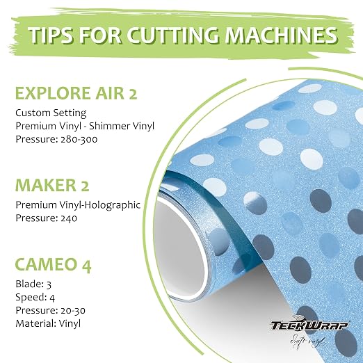 TECKWRAP Spot Glitter Vinyl Adhesive Craft Vinyl