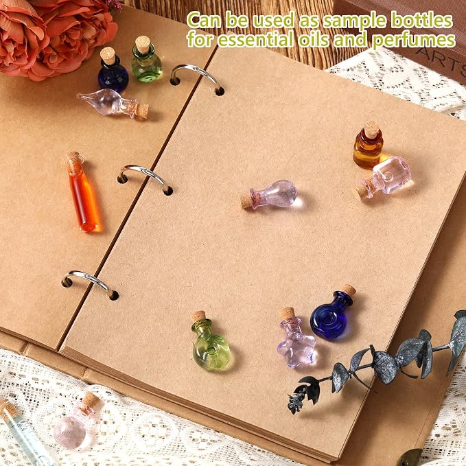 Geiserailie 80 Pieces Tiny Glass Bottles Spell Jars