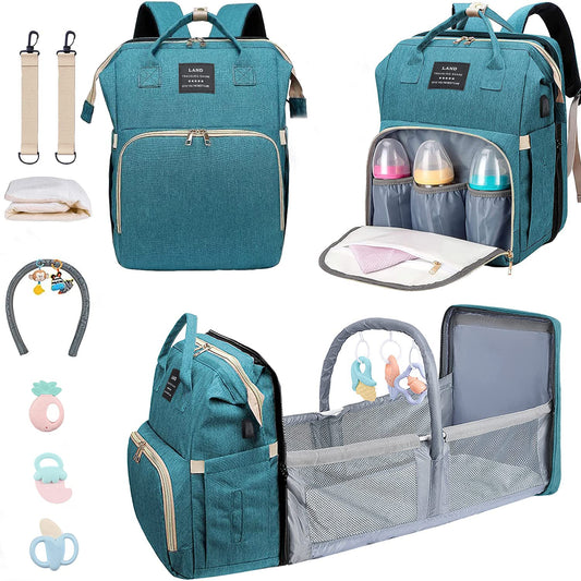Baby Diaper Bag with Changing Station,Diaper Bag Backpack,Girl Boy Diaper Bag,Large Capacity,900d Excellent Oxford(Ungrade-Green)
