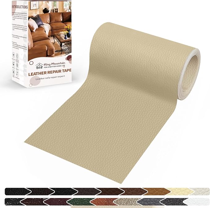 KING MOUNTAIN Leather Repair Patch, 4 x 63 Inches self Adhesive Leather Repair