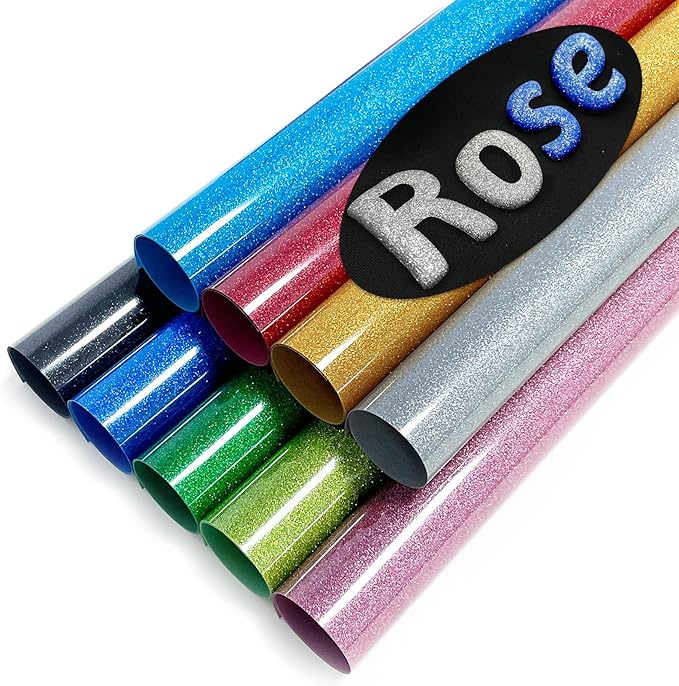 3D Puff Vinyl Heat Transfer, 9 Sheets 12" x 10" Glitter Foaming Puff HTV Vinyl