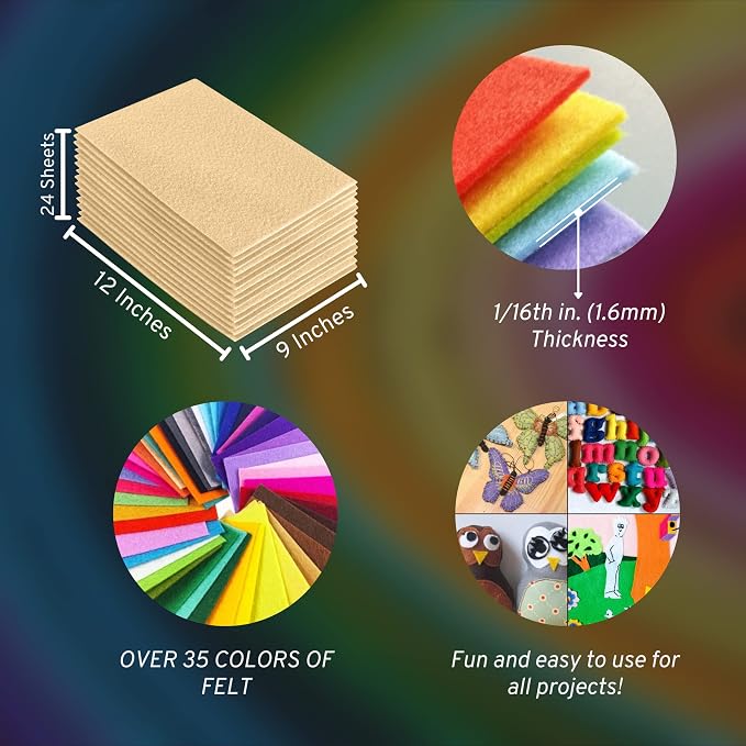 FabricLA Acrylic Felt Sheets for Crafts