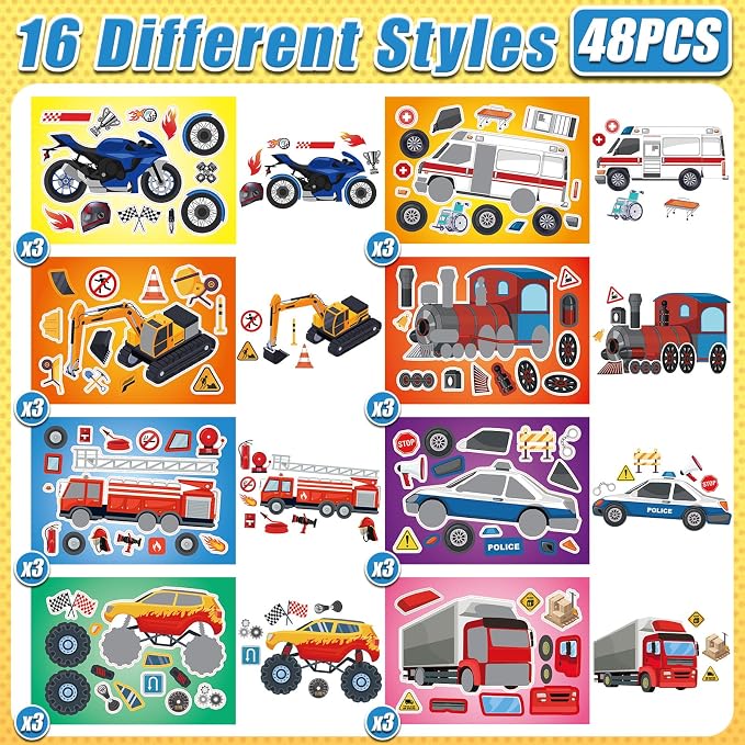 48 Sheets Create Vehicle of Dreams Stickers, Make Your Own Stickers