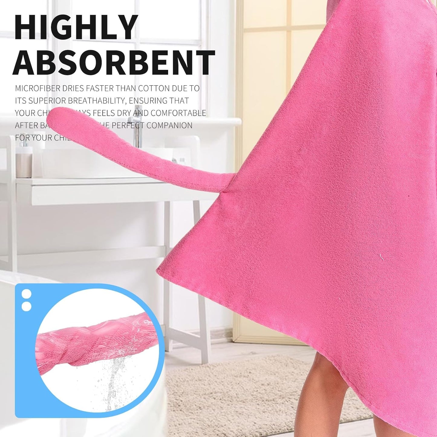OLAOLA Cat Hooded Towel for Kids 3-12 Years, 28" x 53" Soft Thick Absorbent Beach Towels, Toddler Bath Towel Wrap, Swim Pool Towels Poncho for Boys Girls