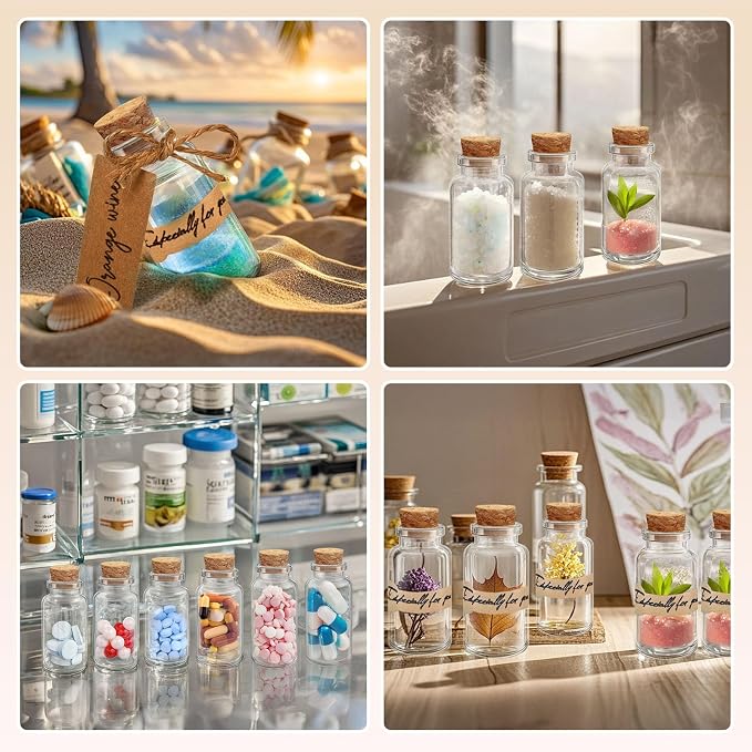 OurWarm 48PCS 25ml Clear Glass Bottles