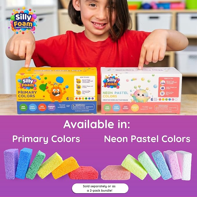 Silly Foam, Creative Modeling Foam Beads, No-Slime No-Mess, Arts & Crafts