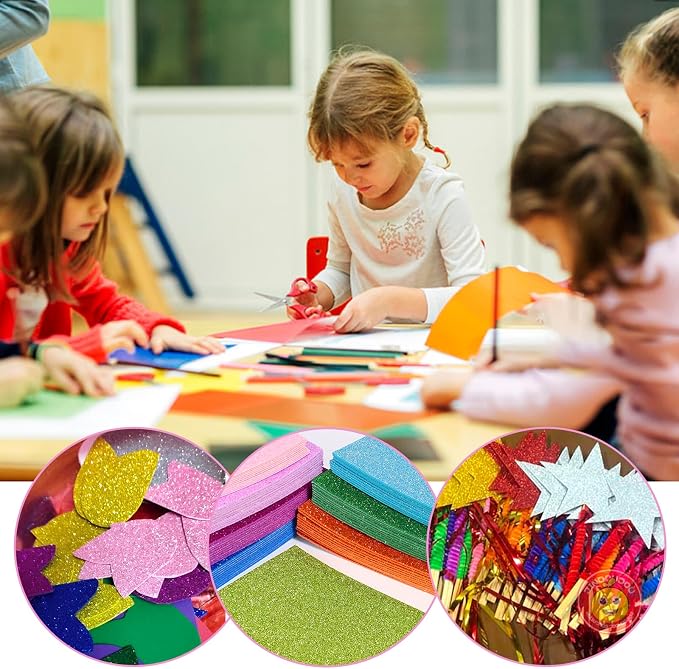 10 Sheets Glitter Cardstock Paper Self-adhesive Backs 30 X 20cm A4 Paper