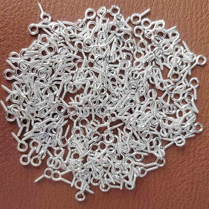 300PCS Mini Screw Eye Pin Pegs, 10 x 5mm Hooks, Self-Tapping Screws