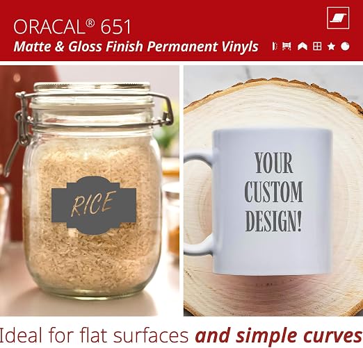 ORACAL 651 Matte Dark Grey Vinyl Durable Roll Easy to Weed Permanent Adhesive