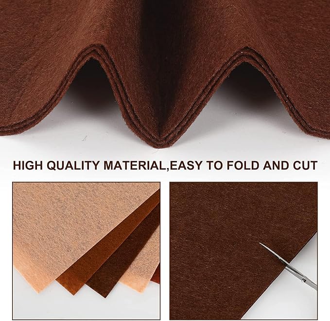 Whaline 20Pcs Skin Tone Felt Fabric Sheets Skin Tone Soft Thick Assorted Cream