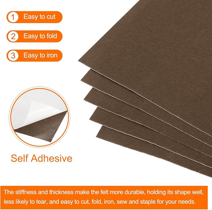 MECCANIXITY Adhesive Felt Sheets, Felt Fabric Crafts Back Adhesive Felt Sheets